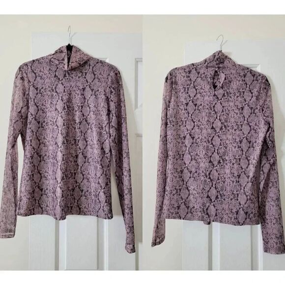 CINQ A SEPT Python Turtleneck In Sea Fog L - Picture 4 of 12